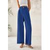 imageBTFBM Women Wide Leg Dress Pants 2026 High Waisted Button Pleated Business Casual Trousers Office Work Palazzo PantsDark Blue