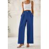 imageBTFBM Women Wide Leg Dress Pants 2026 High Waisted Button Pleated Business Casual Trousers Office Work Palazzo PantsDark Blue