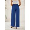 imageBTFBM Women Wide Leg Dress Pants 2026 High Waisted Button Pleated Business Casual Trousers Office Work Palazzo PantsDark Blue
