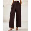 imageBTFBM Women Wide Leg Dress Pants 2026 High Waisted Button Pleated Business Casual Trousers Office Work Palazzo PantsDark Brown