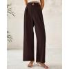 imageBTFBM Women Wide Leg Dress Pants 2026 High Waisted Button Pleated Business Casual Trousers Office Work Palazzo PantsDark Brown