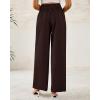 imageBTFBM Women Wide Leg Dress Pants 2026 High Waisted Button Pleated Business Casual Trousers Office Work Palazzo PantsDark Brown