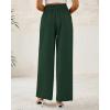 imageBTFBM Women Wide Leg Dress Pants 2026 High Waisted Button Pleated Business Casual Trousers Office Work Palazzo PantsDark Green