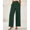 imageBTFBM Women Wide Leg Dress Pants 2026 High Waisted Button Pleated Business Casual Trousers Office Work Palazzo PantsDark Green