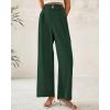 imageBTFBM Women Wide Leg Dress Pants 2026 High Waisted Button Pleated Business Casual Trousers Office Work Palazzo PantsDark Green