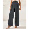 imageBTFBM Women Wide Leg Dress Pants 2026 High Waisted Button Pleated Business Casual Trousers Office Work Palazzo PantsDark Grey
