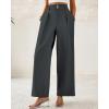 imageBTFBM Women Wide Leg Dress Pants 2026 High Waisted Button Pleated Business Casual Trousers Office Work Palazzo PantsDark Grey