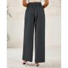 imageBTFBM Women Wide Leg Dress Pants 2026 High Waisted Button Pleated Business Casual Trousers Office Work Palazzo PantsDark Grey