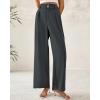 imageBTFBM Women Wide Leg Dress Pants 2026 High Waisted Button Pleated Business Casual Trousers Office Work Palazzo PantsDark Grey