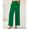 imageBTFBM Women Wide Leg Dress Pants 2026 High Waisted Button Pleated Business Casual Trousers Office Work Palazzo PantsGreen
