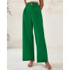 imageBTFBM Women Wide Leg Dress Pants 2026 High Waisted Button Pleated Business Casual Trousers Office Work Palazzo PantsGreen