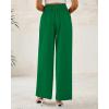 imageBTFBM Women Wide Leg Dress Pants 2026 High Waisted Button Pleated Business Casual Trousers Office Work Palazzo PantsGreen