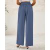 imageBTFBM Women Wide Leg Dress Pants 2026 High Waisted Button Pleated Business Casual Trousers Office Work Palazzo PantsGrey Blue
