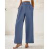 imageBTFBM Women Wide Leg Dress Pants 2026 High Waisted Button Pleated Business Casual Trousers Office Work Palazzo PantsGrey Blue