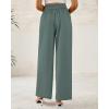 imageBTFBM Women Wide Leg Dress Pants 2026 High Waisted Button Pleated Business Casual Trousers Office Work Palazzo PantsGrey Green
