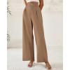 imageBTFBM Women Wide Leg Dress Pants 2026 High Waisted Button Pleated Business Casual Trousers Office Work Palazzo PantsKhaki