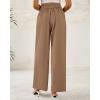 imageBTFBM Women Wide Leg Dress Pants 2026 High Waisted Button Pleated Business Casual Trousers Office Work Palazzo PantsKhaki