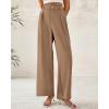 imageBTFBM Women Wide Leg Dress Pants 2026 High Waisted Button Pleated Business Casual Trousers Office Work Palazzo PantsKhaki