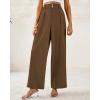 imageBTFBM Women Wide Leg Dress Pants 2026 High Waisted Button Pleated Business Casual Trousers Office Work Palazzo PantsLight Brown