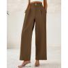 imageBTFBM Women Wide Leg Dress Pants 2026 High Waisted Button Pleated Business Casual Trousers Office Work Palazzo PantsLight Brown