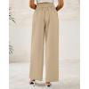 imageBTFBM Women Wide Leg Dress Pants 2026 High Waisted Button Pleated Business Casual Trousers Office Work Palazzo PantsLight Khaki