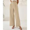 imageBTFBM Women Wide Leg Dress Pants 2026 High Waisted Button Pleated Business Casual Trousers Office Work Palazzo PantsLight Khaki