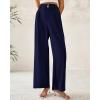 imageBTFBM Women Wide Leg Dress Pants 2026 High Waisted Button Pleated Business Casual Trousers Office Work Palazzo PantsNavy
