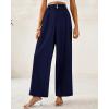 imageBTFBM Women Wide Leg Dress Pants 2026 High Waisted Button Pleated Business Casual Trousers Office Work Palazzo PantsNavy