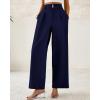 imageBTFBM Women Wide Leg Dress Pants 2026 High Waisted Button Pleated Business Casual Trousers Office Work Palazzo PantsNavy