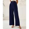 imageBTFBM Women Wide Leg Dress Pants 2026 High Waisted Button Pleated Business Casual Trousers Office Work Palazzo PantsNavy