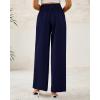 imageBTFBM Women Wide Leg Dress Pants 2026 High Waisted Button Pleated Business Casual Trousers Office Work Palazzo PantsNavy