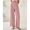 imageBTFBM Women Wide Leg Dress Pants 2026 High Waisted Button Pleated Business Casual Trousers Office Work Palazzo PantsPink