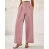 imageBTFBM Women Wide Leg Dress Pants 2026 High Waisted Button Pleated Business Casual Trousers Office Work Palazzo PantsPink