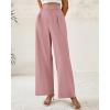 imageBTFBM Women Wide Leg Dress Pants 2026 High Waisted Button Pleated Business Casual Trousers Office Work Palazzo PantsPink