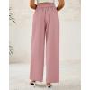 imageBTFBM Women Wide Leg Dress Pants 2026 High Waisted Button Pleated Business Casual Trousers Office Work Palazzo PantsPink