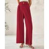 imageBTFBM Women Wide Leg Dress Pants 2026 High Waisted Button Pleated Business Casual Trousers Office Work Palazzo PantsRed