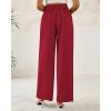 imageBTFBM Women Wide Leg Dress Pants 2026 High Waisted Button Pleated Business Casual Trousers Office Work Palazzo PantsRed