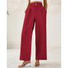 imageBTFBM Women Wide Leg Dress Pants 2026 High Waisted Button Pleated Business Casual Trousers Office Work Palazzo PantsRed