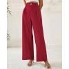 imageBTFBM Women Wide Leg Dress Pants 2026 High Waisted Button Pleated Business Casual Trousers Office Work Palazzo PantsRed