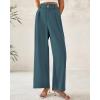 imageBTFBM Women Wide Leg Dress Pants 2026 High Waisted Button Pleated Business Casual Trousers Office Work Palazzo PantsTeal