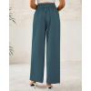 imageBTFBM Women Wide Leg Dress Pants 2026 High Waisted Button Pleated Business Casual Trousers Office Work Palazzo PantsTeal