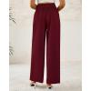 imageBTFBM Women Wide Leg Dress Pants 2026 High Waisted Button Pleated Business Casual Trousers Office Work Palazzo PantsWine Red