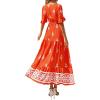 imageBTFBM Womens Summer Dresses 2026 Spring Casual Short Sleeve v Neck Boho Floral Flowy ALine Tiered Maxi Dress PocketsFloral Orange Red Apricot