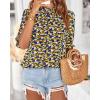 imageBTFBM Womens Tops 2026 Dressy Casual Blouses Summer Spring Clothes Mock Neck Short Sleeve Shirts Business Work Fall OutfitsFloral Black