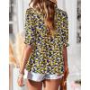 imageBTFBM Womens Tops 2026 Dressy Casual Blouses Summer Spring Clothes Mock Neck Short Sleeve Shirts Business Work Fall OutfitsFloral Black