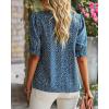 imageBTFBM Womens Tops 2026 Dressy Casual Blouses Summer Spring Clothes Mock Neck Short Sleeve Shirts Business Work Fall OutfitsFloral Blue