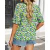 imageBTFBM Womens Tops 2026 Dressy Casual Blouses Summer Spring Clothes Mock Neck Short Sleeve Shirts Business Work Fall OutfitsFloral Green Black