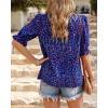 imageBTFBM Womens Tops 2026 Dressy Casual Blouses Summer Spring Clothes Mock Neck Short Sleeve Shirts Business Work Fall OutfitsFloral Purple Blue