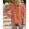 imageBTFBM Womens Tops 2026 Dressy Casual Blouses Summer Spring Clothes Mock Neck Short Sleeve Shirts Business Work Fall OutfitsFloral Red Orange