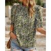 imageBTFBM Womens Tops 2026 Dressy Casual Blouses Summer Spring Clothes Mock Neck Short Sleeve Shirts Business Work Fall OutfitsFloral Yellow White
